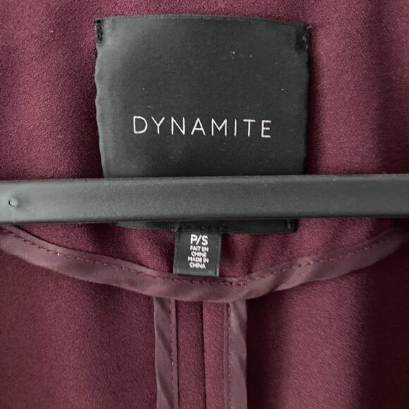 Dynamite Open Blazer Burgundy Small - Picture 2 of 4